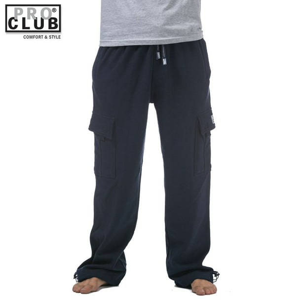 Mens Cargo Sweat Pants Track Pants With Fleece Heavy Weight Navy Size XL 